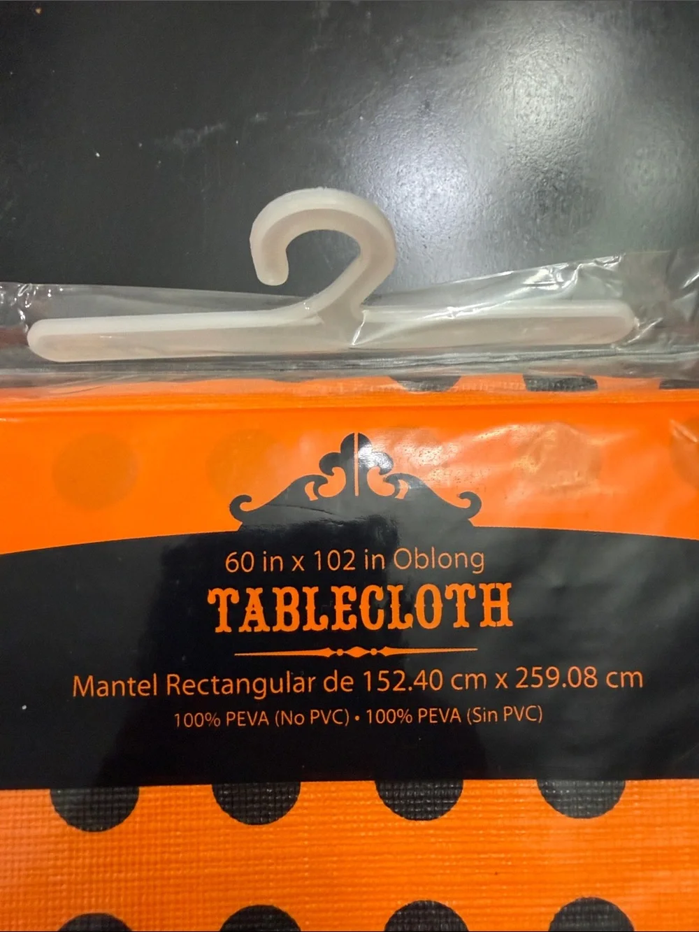 Halloween Polka Dot Tablecloth - Orange & Black